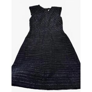Rebecca Taylor V-Neck Tweed fringe black and white Dress size 8